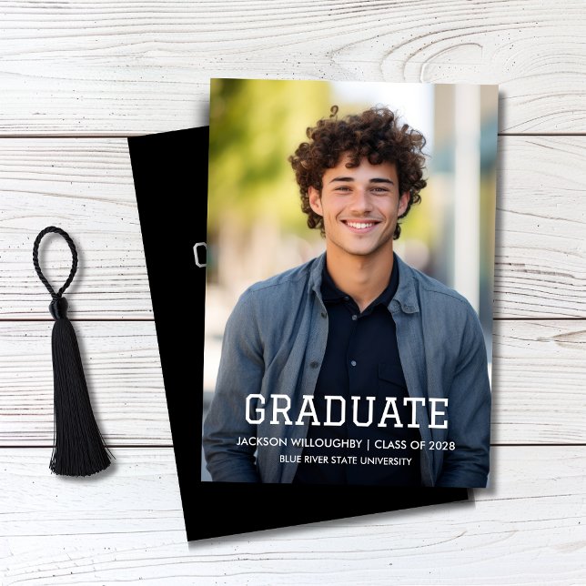 Budget Classic Graduation Invitation with Photo (Creator Uploaded)