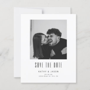 BUDGET Classic Modern Wedding Photo Save The Date