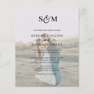 Budget Classic Monogram Script Hearts Wedding Flyer