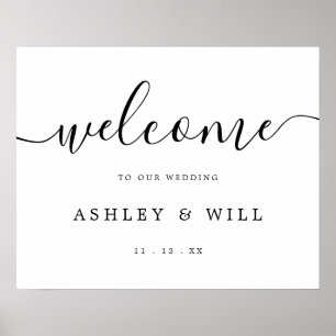 Budget Classic Wedding Calligraphy Welcome Poster