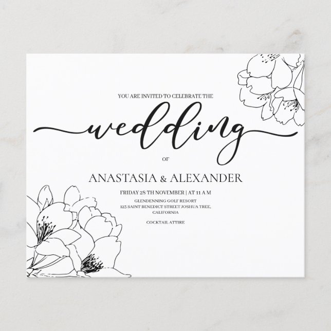 Budget/Classic/wedding invitation. Flyer (Front)