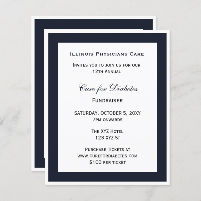 Budget Classy Blue Corporate Party Invitation (Front/Back)
