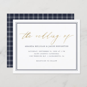Budget Classy Nautical Navy & Gold Script Wedding