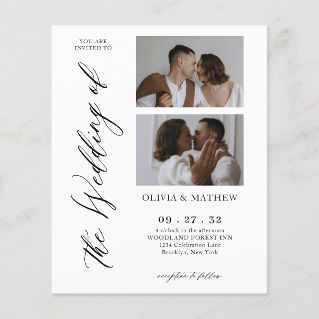BUDGET Classy Script Photo Collage Wedding (Front)