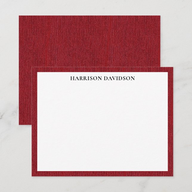 Budget Client Friend Gifting, Red Denim Print Card (Front/Back)