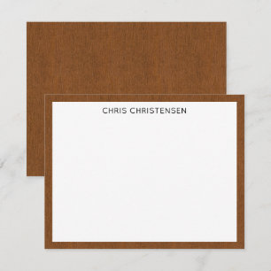 Budget Client Gift, Name, Rich Bronze Denim Print Card