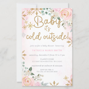 Budget Cold Outside Snowflakes Girl Baby Shower