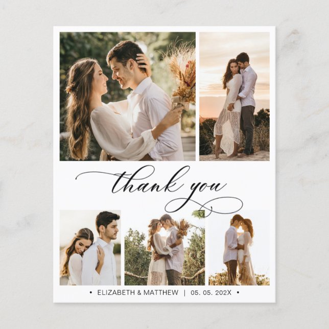Budget Collage Wedding Thank You Script Flyer (Front)