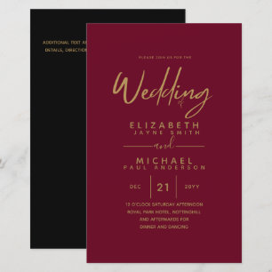 BUDGET Colour Trends GOLD Wedding Invite Modern