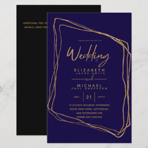 BUDGET Colour Trends GOLD Wedding Invite Modern