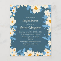 Budget Colourful Boho Blue Floral Couples Shower