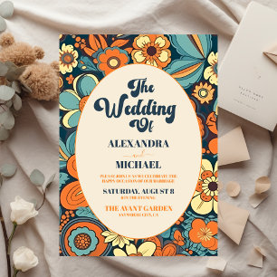 Budget Colourful Groovy Retro 70s Floral Wedding