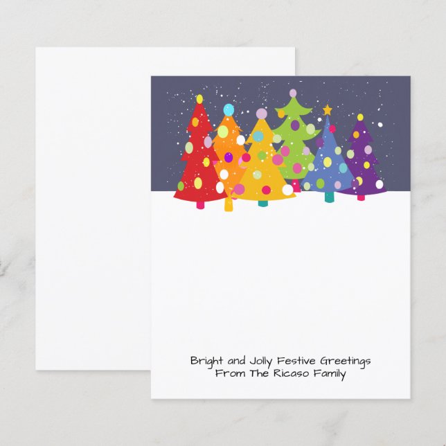 BUDGET Colourful Rainbow Christmas Tree Card (Front/Back)