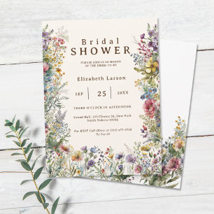 Budget Colourful Wildflower Floral Watercolor Invitation