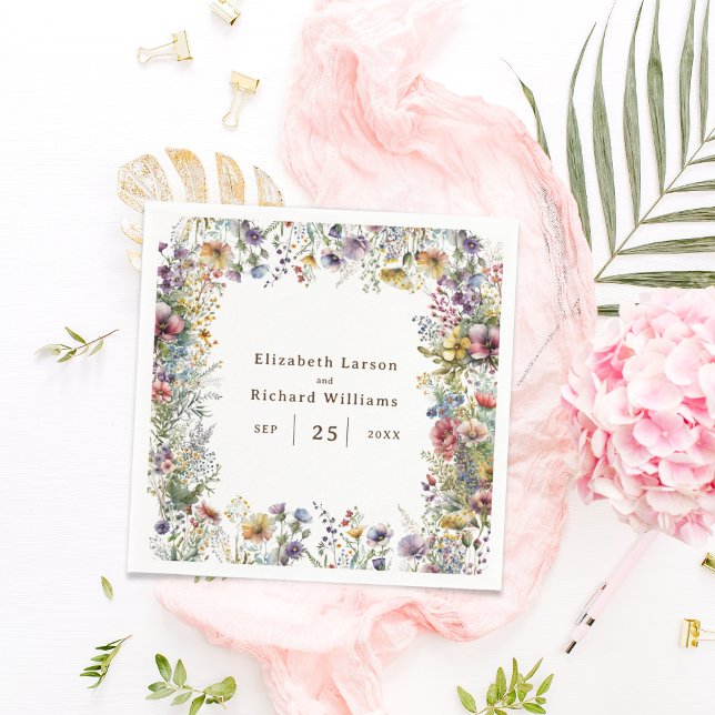 Budget Colourful Wildflower Floral Watercolor Napkin (Budget Colorful Wildflower Floral Watercolor Wedding)