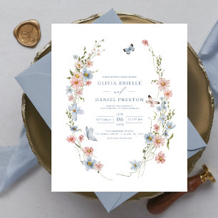 Budget Colourful Wildflower Wedding Invitation Flyer