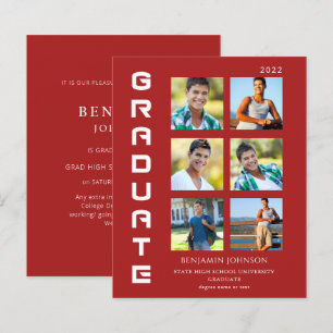 Budget Colours White & Red Graduate Multi Photo 