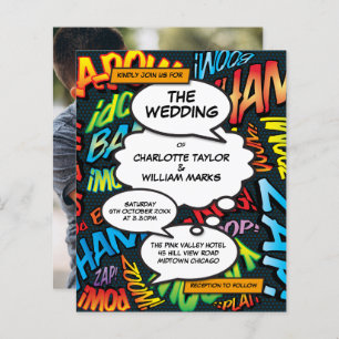 Budget Comic Book Photo Wedding Invitation