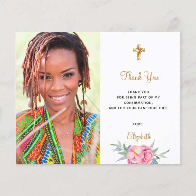 Budget confirmation photo floral girl thank you (Front)