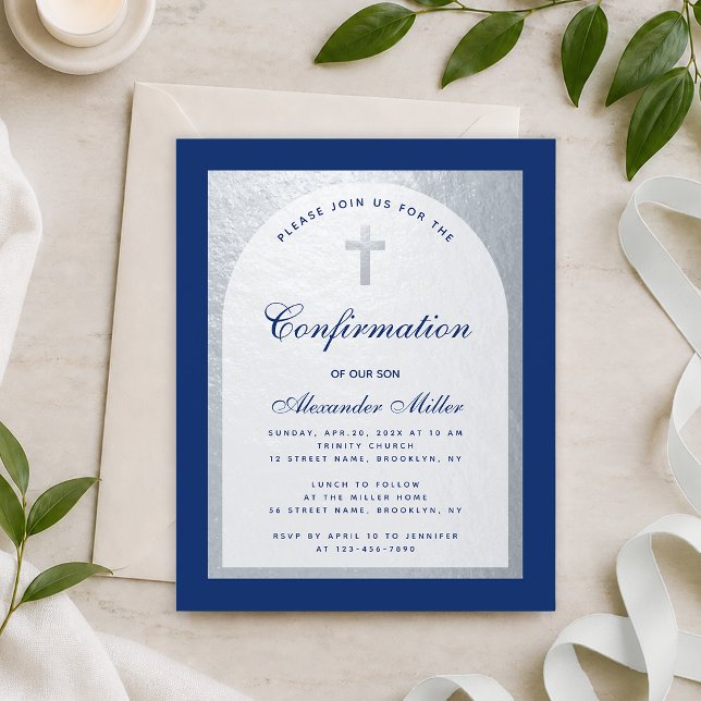 Budget Confirmation Royal Blue Silver Invitation (Creator Uploaded)