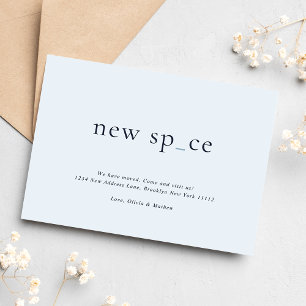 BUDGET Cool Blue Navy New Place New Space Moving Card