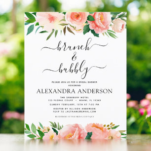 Budget Coral Peach Brunch & Bubbly Bridal Shower