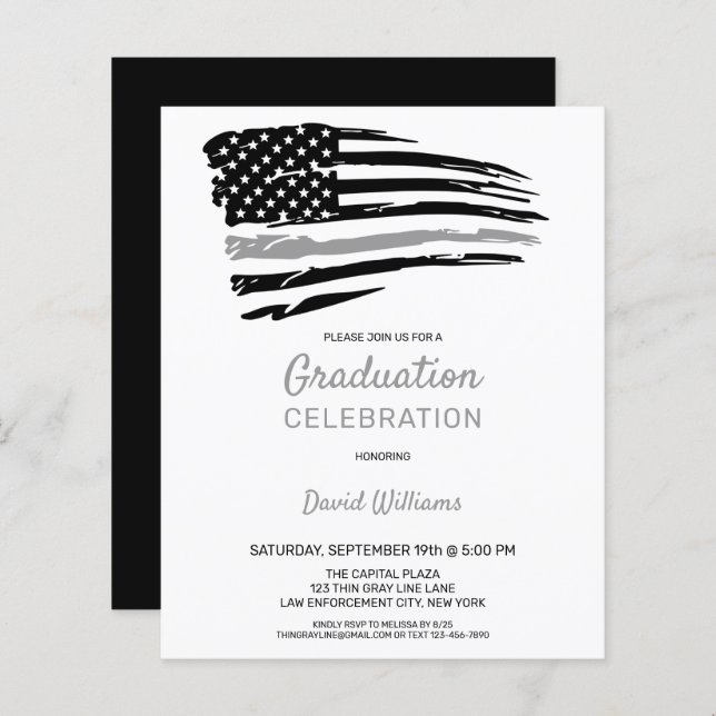 Budget Correctional Officer Graduation Invitation (Front/Back)