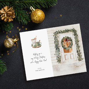 Budget Cosy Holiday Door, Hot Drink Holiday Flyer