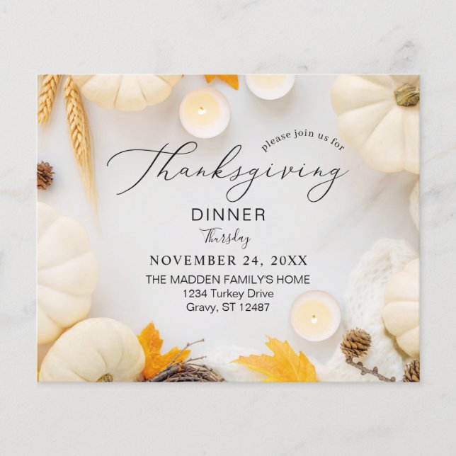 Budget Cosy Thanksgiving Pumpkin Dinner Flyer (Front)