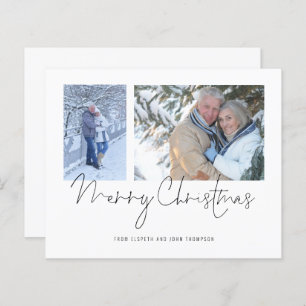 Budget Couple 2 Photos Script Merry Christmas Card