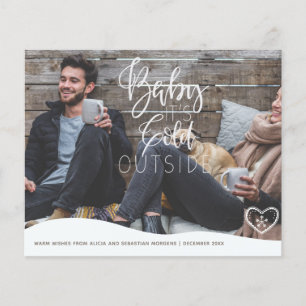 Budget couple photo overlay script holiday card
