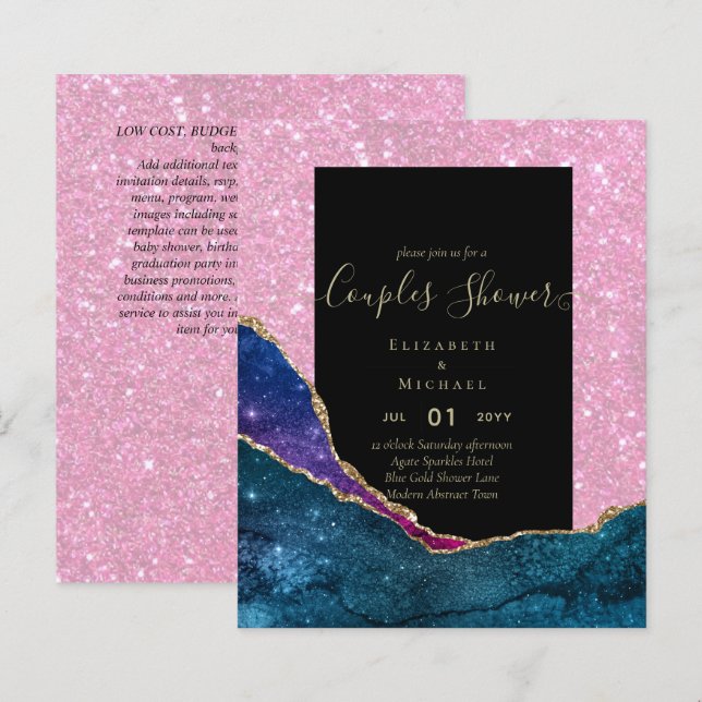 BUDGET Couples BRIDAL SHOWER - AGATE Gold (Front/Back)