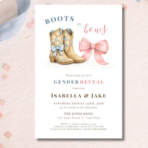 Budget Cowboy Boots or Pink Bows Gender Reveal Flyer