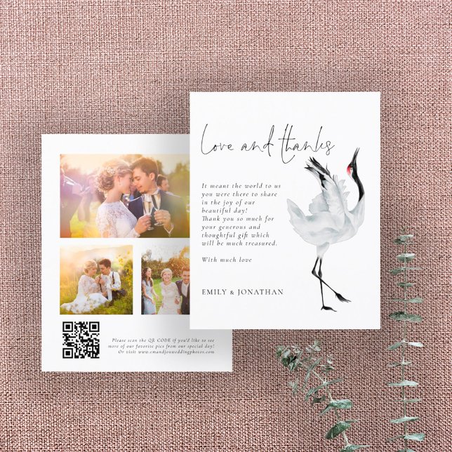 BUDGET Crane 3 photo QR Wedding Thank You (Creator Uploaded)