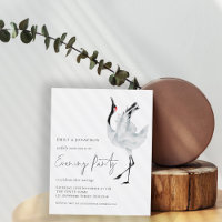 Budget Crane Wedding Evening Party Invitation