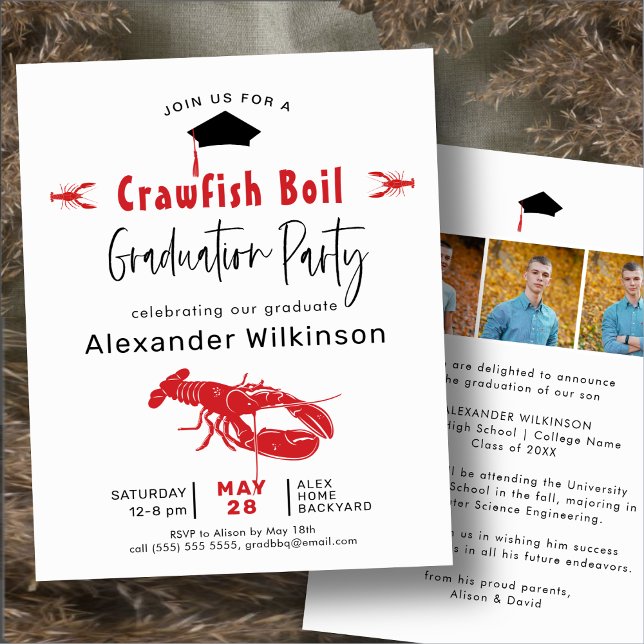 BUDGET Crawfish Boil Graduation BBQ Invitation Fly Flyer (Creator Uploaded)