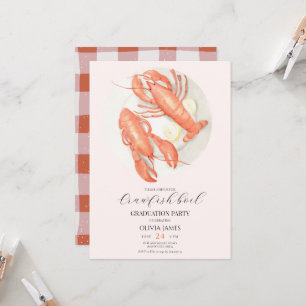 Budget crawfish boil graduation  invitation
