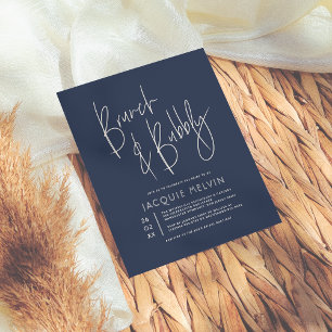 Budget Cream & Navy Blue Bridal Brunch & Bubbly