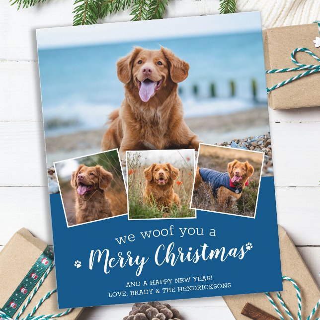 Budget Custom Pet Photo Dog Merry Christmas Card  (Creator Uploaded)