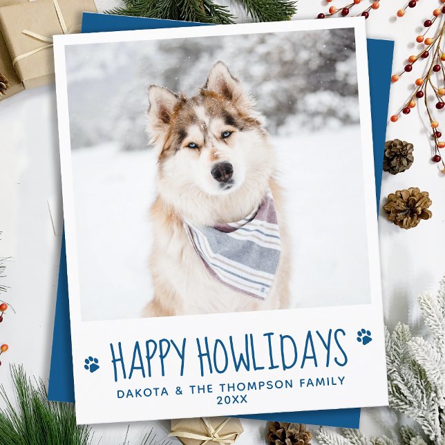 Budget Custom Pet Photo Happy Holidays Dog Card (Creator Uploaded)