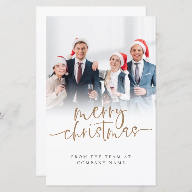 Budget Custom Photo Business Logo Merry Christmas (Front/Back)