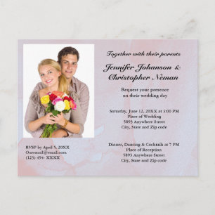 Budget Custom Photo Lavender Mist Marble Wedding Postcard