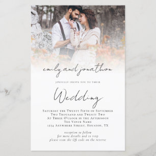 Budget Custom Photo QR Code Script Wedding Invite