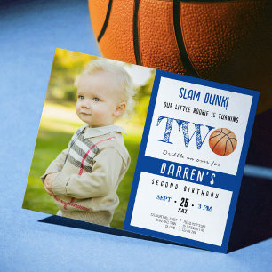 Budget Cute Basketball Photo Boy 2nd Birthday