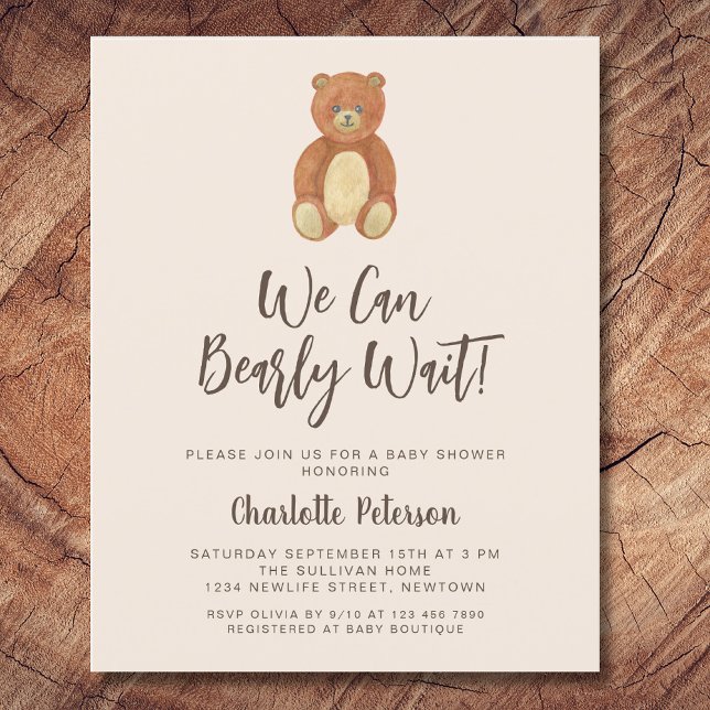 Budget Cute Bear Baby Shower Invitation (Creator Uploaded)