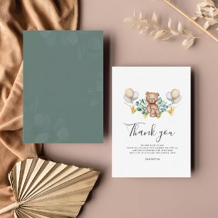 Budget Cute Bear Baby Shower Thank You Card