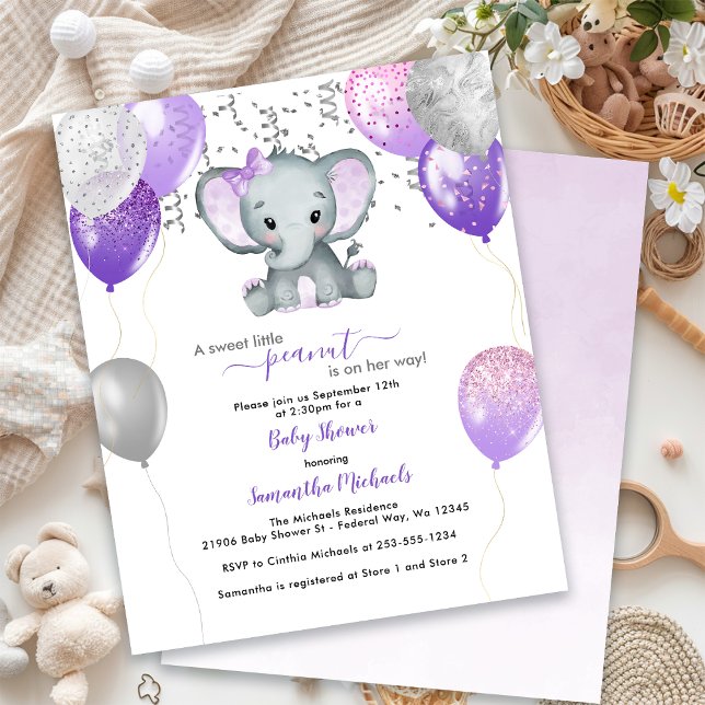 BUDGET Cute Elephant Girl Balloons Baby Shower (BUDGET Cute Elephant Girl Balloons Baby Shower)