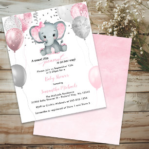 BUDGET Cute Elephant Girl Balloons Baby Shower