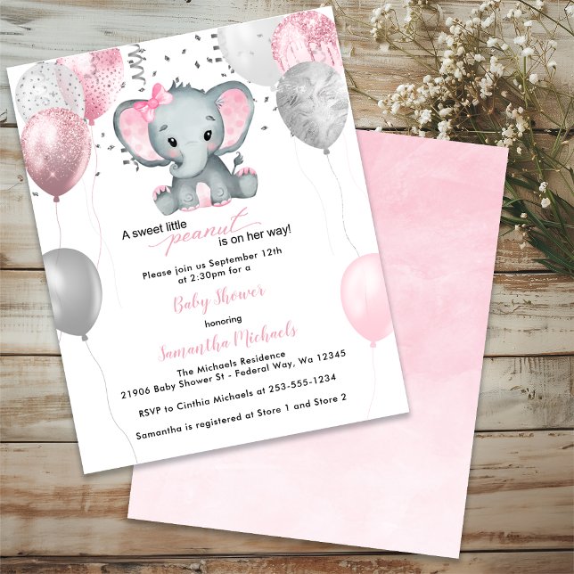 BUDGET Cute Elephant Girl Balloons Baby Shower (BUDGET Cute Elephant Girl Balloons Baby Shower)