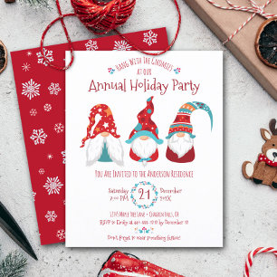 Budget Cute Gnomes Christmas Holiday Party Invite